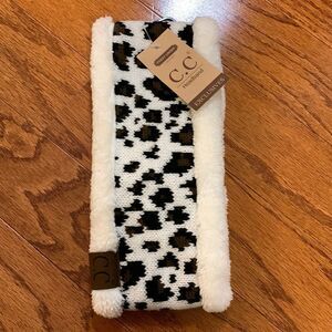 C.C Exclusives Headband.  Cream fur & animal print NWT